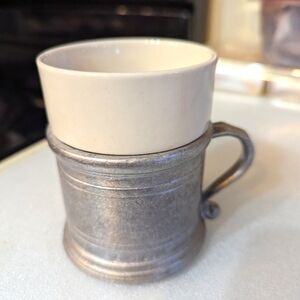 Pewter & Ceramic Coffee Cup